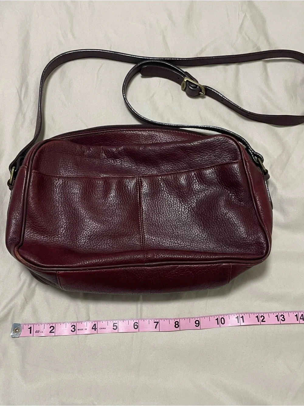 Vintage Etienne Aigner Burgundy Leather Crossbody with Gold-Tone Turnlock